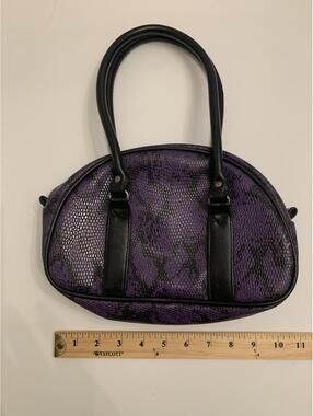Steve Madden Purple and Black Snake Print Handbag